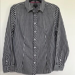 Talbots Black and White Casual Button Down Shirt